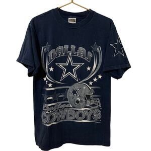 Vintage 90s Dallas Cowboys NFL Graphic T Shirt Tultex USA Large
